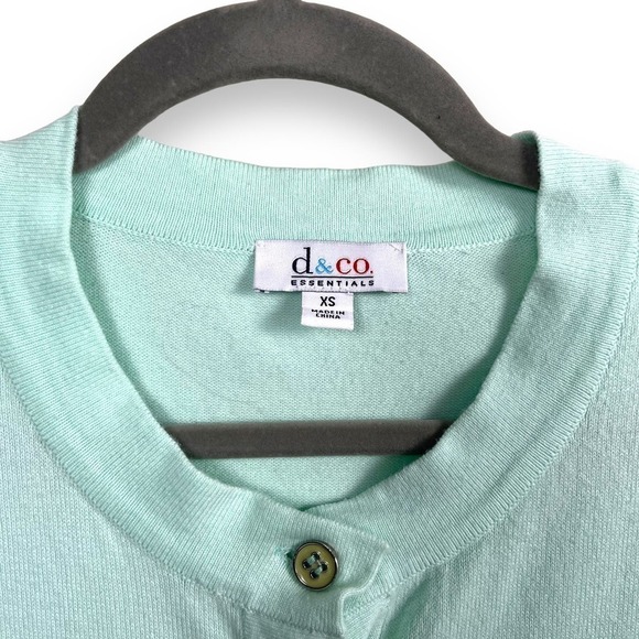 D & Co. Sweater Womens Extra Small Green Cardigan Old Money Grannycore - Picture 2 of 10